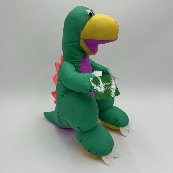 Vintage Nylon Plush Dinosaur Stuffed Animal Celebration by Gibson Greetings (2) - Picture 14 of 16